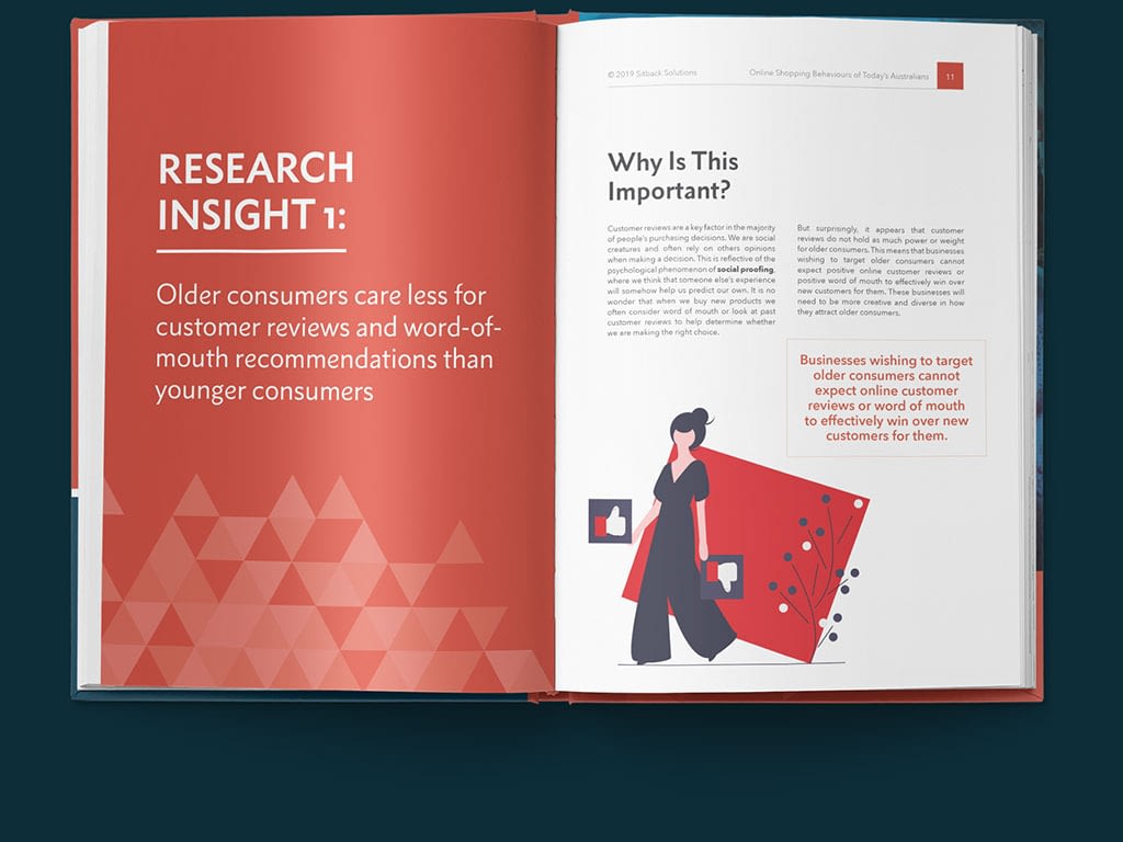 Mockup of Online Shopping Behaviours of Today's Australians - eCommerce Research by Sitback